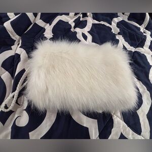 Chic White Faux Fur hand muff
